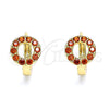 Argolla Huggie 02.210.0646.1.15 Oro Laminado, con Granate Zirconia Cubica, Pulido, Tono Dorado