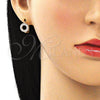 Argolla Huggie 02.210.0646.3.15 Oro Laminado, con Rosado Zirconia Cubica, Pulido, Tono Dorado