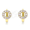 Argolla Huggie 02.210.0646.3.15 Oro Laminado, con Rosado Zirconia Cubica, Pulido, Tono Dorado