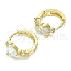 Argolla Huggie 02.210.0647.15 Oro Laminado, Diseño de Corazón, con Blanca Zirconia Cubica, Pulido, Tono Dorado
