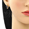 Argolla Huggie 02.210.0647.3.15 Oro Laminado, Diseño de Corazón, con Amatista and Blanca Zirconia Cubica, Pulido, Tono Dorado