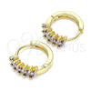 Argolla Huggie 02.210.0650.3.15 Oro Laminado, con Amatista Zirconia Cubica, Pulido, Tono Dorado