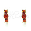 Argolla Huggie 02.210.0651.1.15 Oro Laminado, Diseño de Baguette, con Granate Zirconia Cubica, Pulido, Tono Dorado