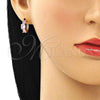 Argolla Huggie 02.210.0651.4.15 Oro Laminado, Diseño de Baguette, con Rosado Zirconia Cubica, Pulido, Tono Dorado