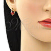 Argolla Huggie 02.210.0652.1.15 Oro Laminado, Diseño de Corazón, con Granate and Blanca Zirconia Cubica, Pulido, Tono Dorado