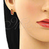 Argolla Huggie 02.210.0656.12 Oro Laminado, Diseño de Baguette, con Granate Zirconia Cubica, Pulido, Tono Dorado