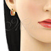 Argolla Huggie 02.210.0657.15 Oro Laminado, Diseño de Baguette, con Granate Zirconia Cubica, Pulido, Tono Dorado
