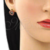 Argolla Huggie 02.210.0658.12 Oro Laminado, Diseño de Corazón, con Granate Zirconia Cubica, Pulido, Tono Dorado