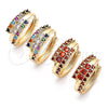 Argolla Huggie 02.210.0661.1.15 Oro Laminado, con Granate Zirconia Cubica, Pulido, Tono Dorado
