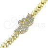 Pulsera Elegante 03.283.0060.07 Oro Laminado, Diseño de Cisne y Corazón, con Blanca Micro Pave, Pulido, Tono Dorado (07 MM Thickness, 7 Inches Length)