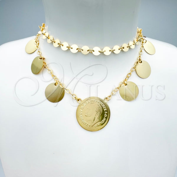 Gargantilla Elegante 04.331.0001.18 Oro Laminado, Pulido, Tono Dorado (06 MM Thickness, 18 Inches Length)