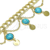 Pulsera de Dije 03.331.0209.08 Oro Laminado, con Turquoise Opal, Pulido, Tono Dorado (10 MM Thickness, 8 Inches Length)