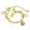 Pulsera de Dije 03.331.0211.08 Oro Laminado, Pulido, Tono Dorado (02 MM Thickness, 8 Inches Length)