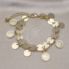 Pulsera de Dije 03.331.0211.08 Oro Laminado, Pulido, Tono Dorado (02 MM Thickness, 8 Inches Length)