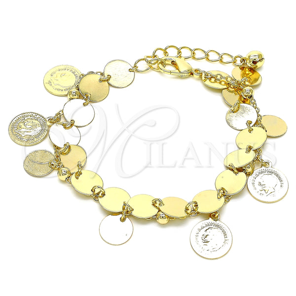 Pulsera de Dije 03.331.0211.08 Oro Laminado, Pulido, Tono Dorado (02 MM Thickness, 8 Inches Length)