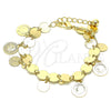 Pulsera de Dije 03.331.0211.08 Oro Laminado, Pulido, Tono Dorado (02 MM Thickness, 8 Inches Length)