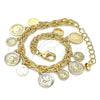 Pulsera de Dije 03.331.0212.08 Oro Laminado, Pulido, Tono Dorado (Grosor 06 MM, 8 Pulgadas de Largo)