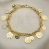 Pulsera de Dije 03.331.0212.08 Oro Laminado, Pulido, Tono Dorado (Grosor 06 MM, 8 Pulgadas de Largo)