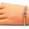 Pulsera Bolo Ajustable 03.341.0149.12 Oro Laminado, Diseño de Mama y Paperclip, con Multicolor Micro Pave, Pulido, Tono Dorado (04 MM Thickness, 12 Inches Length)