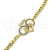 Pulsera Elegante 03.341.0157.08 Oro Laminado, Diseño de Corazón y Infinito, con Rubi and Zafiro Azul Micro Pave, Pulido, Tono Dorado (04 MM Thickness, 8 Inches Length)