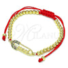 Pulsera Bolo Ajustable 03.341.0161.11 Oro Laminado, Diseño de Paperclip y Bola, con Multicolor Micro Pave, Pulido, Tono Dorado (04 MM Thickness, 11 Inches Length)