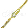 Pulsera Bolo Ajustable 03.341.0163.08 Oro Laminado, Diseño de Paperclip y Mama, con Multicolor Micro Pave, Pulido, Tono Dorado (04 MM Thickness, 8 Inches Length)