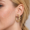 Arete Dormilona 02.341.0120 Oro Laminado, Diseño de Serpiente, con Micro Pave Blanca y Verde, Pulido, Tono Dorado