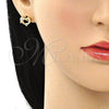 Arete Dormilona 02.342.0179 Oro Laminado, Diseño de Delfín, con Blanca Micro Pave, Pulido, Tono Dorado