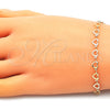 Pulsera Elegante 03.145.0011.07 Oro Laminado, Diseño de Corazón, Pulido, Tono Dorado (05 MM Thickness, 7 Inches Length)