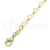 Pulsera Elegante 03.145.0011.07 Oro Laminado, Diseño de Corazón, Pulido, Tono Dorado (05 MM Thickness, 7 Inches Length)