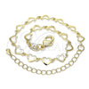 Pulsera Elegante 03.145.0011.07 Oro Laminado, Diseño de Corazón, Pulido, Tono Dorado (05 MM Thickness, 7 Inches Length)