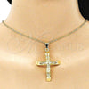Dije Religioso 05.253.0156 Oro Laminado, Diseño de Crucifijo, Pulido, Tono Dorado