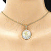 Dije Religioso 05.253.0160 Oro Laminado, Diseño de San Judas, Diamantado, Tres Tonos