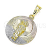 Dije Religioso 05.253.0160 Oro Laminado, Diseño de San Judas, Diamantado, Tres Tonos