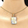 Dije Religioso 05.253.0163 Oro Laminado, Diseño de Guadalupe, Diamantado, Tres Tonos
