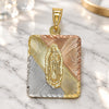 Dije Religioso 05.253.0163 Oro Laminado, Diseño de Guadalupe, Diamantado, Tres Tonos