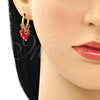 Argolla Huggie 02.63.2731.15 Oro Laminado, Resinado Rojo, Tono Dorado