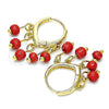 Argolla Huggie 02.63.2731.15 Oro Laminado, Resinado Rojo, Tono Dorado