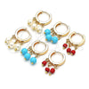 Argolla Huggie 02.63.2732.15 Oro Laminado, Resinado Rojo, Tono Dorado