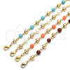 Tobillera Elegante 03.63.2227.1.10 Oro Laminado, Diseño de Bola, con Turquoise Perla, Pulido, Tono Dorado (06 MM Thickness, 10 Inches Length)