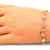 Pulsera Elegante 03.326.0020.07 Oro Laminado, Diseño de Luna y Sol, Pulido, Tono Dorado (08 MM Thickness, 7 Inches Length)