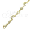 Pulsera Elegante 03.326.0020.07 Oro Laminado, Diseño de Luna y Sol, Pulido, Tono Dorado (08 MM Thickness, 7 Inches Length)