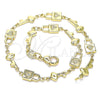 Tobillera Elegante 03.326.0021.10 Oro Laminado, Diseño de Candado y Llave, Pulido, Tono Dorado (08 MM Thickness, 10 Inches Length)