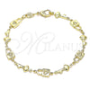 Pulsera Elegante 03.326.0021.08 Oro Laminado, Diseño de Candado y Llave, Pulido, Tono Dorado (06 MM Thickness, 8 Inches Length)