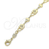 Pulsera Elegante 03.326.0022.08 Oro Laminado, Diseño de Candado y Corazón, Pulido, Tono Dorado (06 MM Thickness, 8 Inches Length)