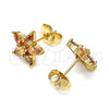 Arete Dormilona 02.310.0060 Oro Laminado, Diseño de Estrella, con Chanpan Oscuro Zirconia Cubica, Pulido, Tono Dorado