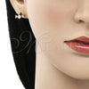 Arete Dormilona 02.310.0063 Oro Laminado, con Rosado and Blanca Zirconia Cubica, Pulido, Tono Dorado