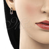Arete Dormilona 02.310.0070 Oro Laminado, Diseño de Paperclip, con Rubi Micro Pave, Pulido, Tono Dorado