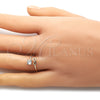 Anillo Multi Piedra 01.310.0003 Oro Laminado, Diseño de Infinito, con Blanca Zirconia Cubica, Pulido, Tono Dorado (One size fits all)
