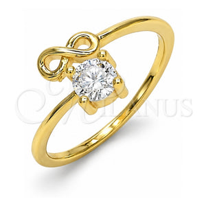 Anillo Multi Piedra 01.310.0003 Oro Laminado, Diseño de Infinito, con Zirconia Cubica Blanca, Pulido, Tono Dorado (Talla Unica)